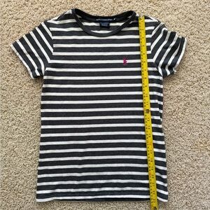 Ralph Lauren Sport Grey White Stripe T-shirt Medium